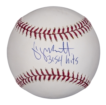 George Brett Signed & "3154 hits" Inscribed OML Selig Baseball (Brett Holo & MLB Authenticated)